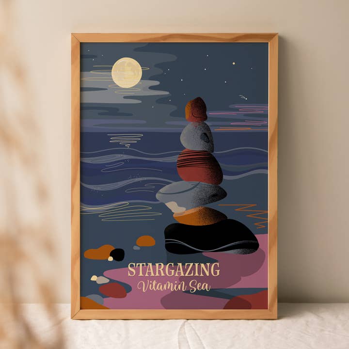 Stargazing Vitamin sea poster print - coastal decor for wholesale by Onneke