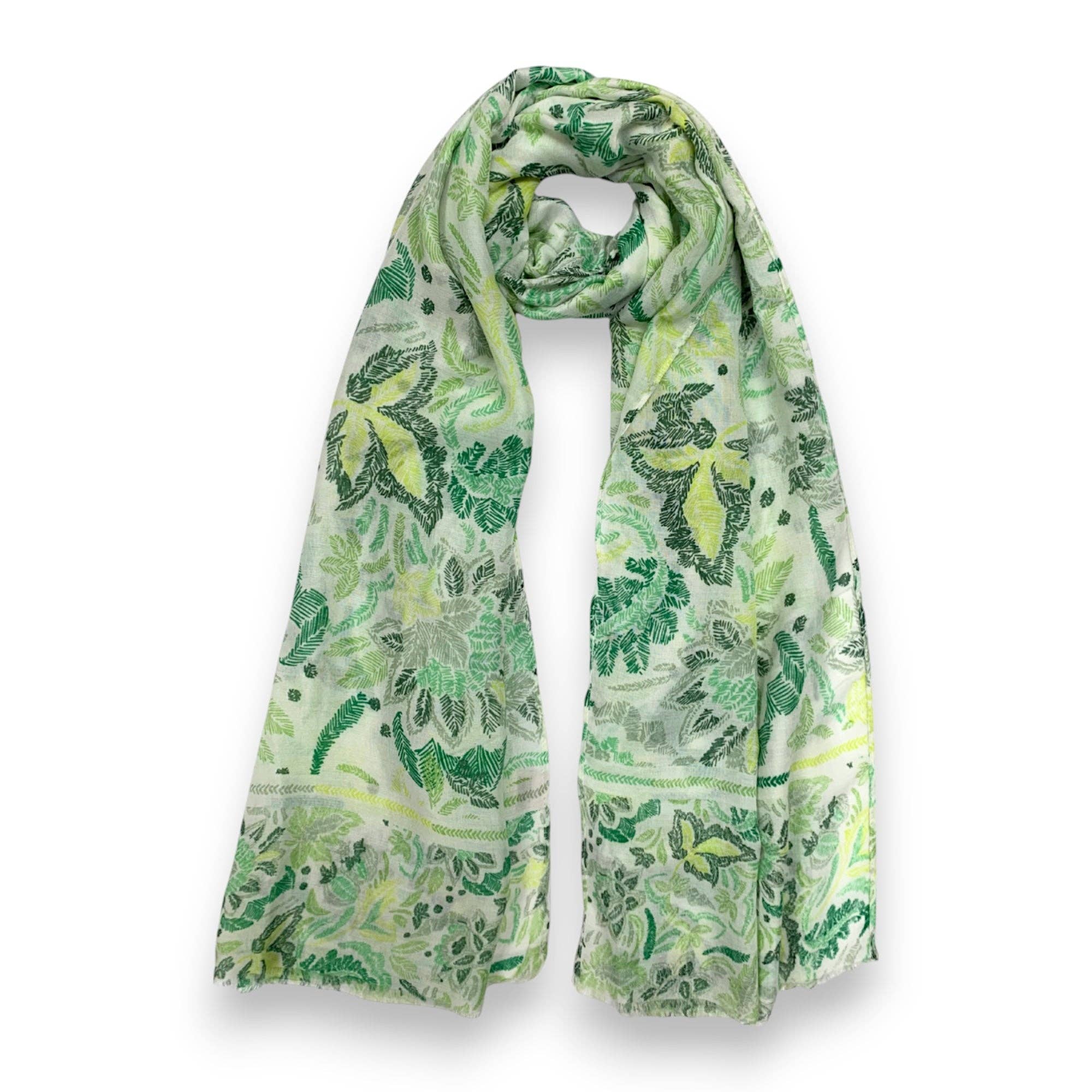 Lili Scarves (US Duty Free) – wholesale Scarf – Women's – Summer Leaves Print Scarf2