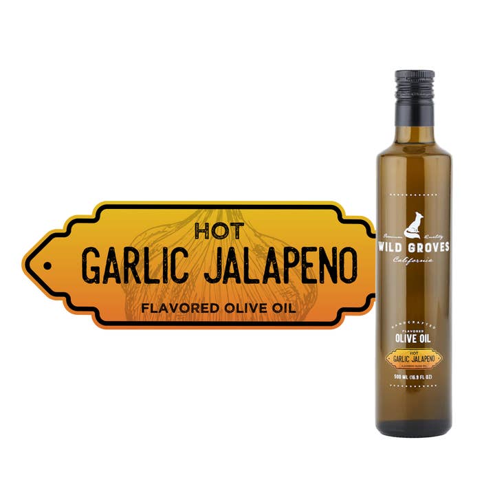 Garlic Jalapeno Olive Oil for wholesale by Wild Groves
