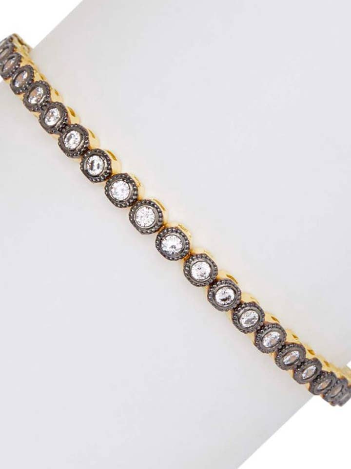 Silver Tennis Bracelet 925 Sterling Bolo Adjustable Gold Plated Antique Diamond Bracelet, Exceptional Tennis Bracelet CZ Bolo Gift Boxed for wholesale by Dynasty Gold Jewelers, Inc.