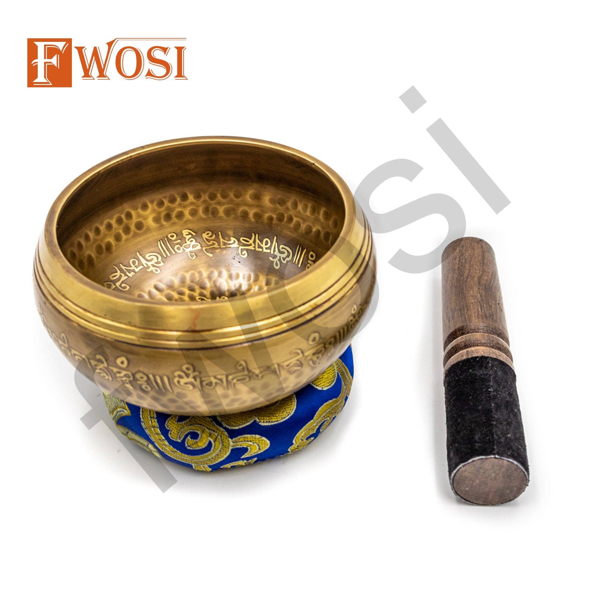 Fwosi - Wholesale Meditation Supplies - Tibetan Singing Bowl Set | Antique Mindfulness Bell Sound Bowl Mallet & Cushion | Meditation Bowl | Healing Bowl | Self-Care Gift4