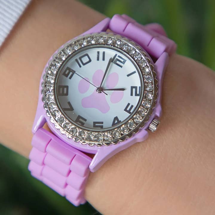 ShopTrendsNow - Vendita all'ingrosso Orologio da polso - Donna - Orologio in silicone con quadrante a forma di zampa con strass in zirconia cubica1