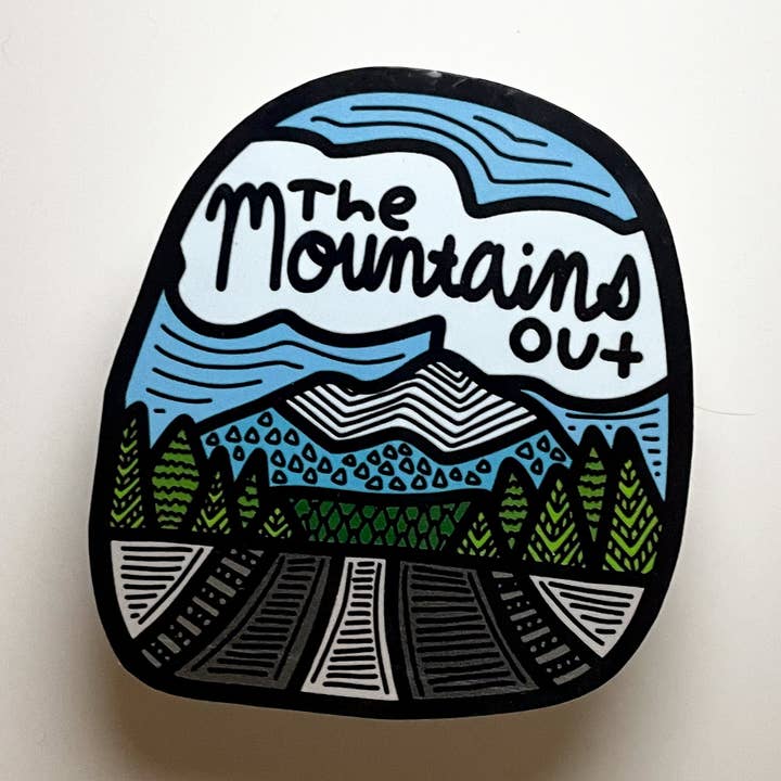 Adesivo in vinile Mountains Out per la vendita all'ingrosso da parte di Evergreen Adventures