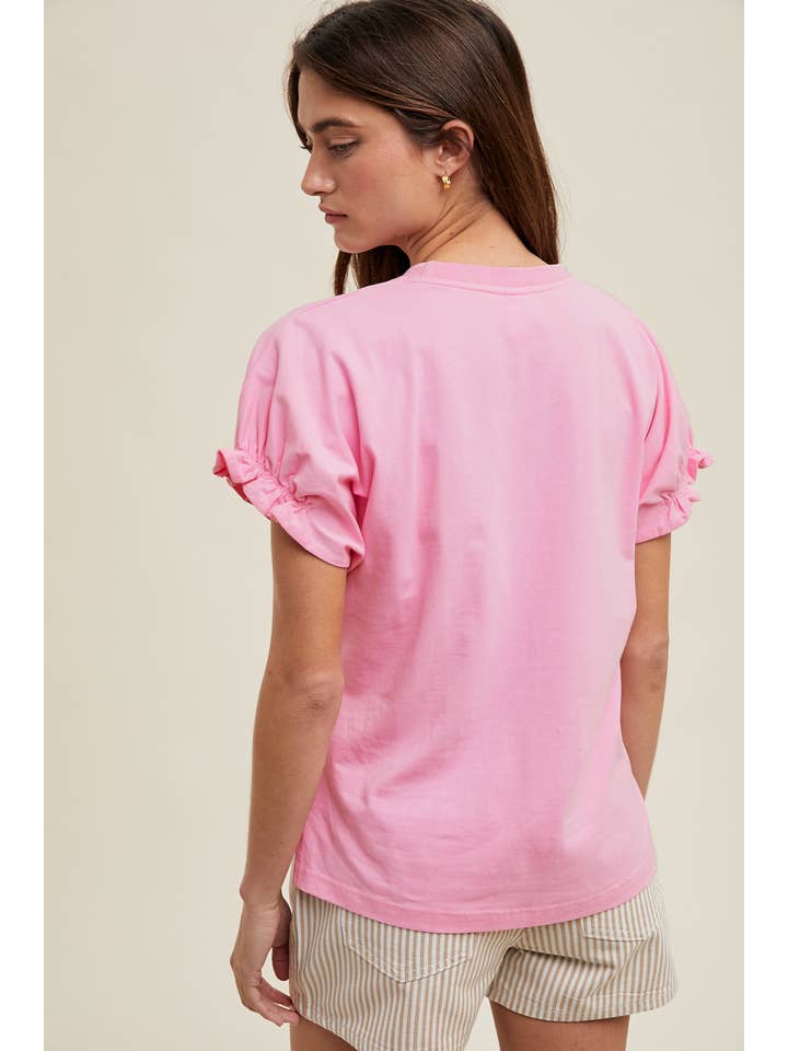 PUNCH HI-LOW FRILL DETAIL KNIT TOP / WL24-9502 for wholesale on Faire
