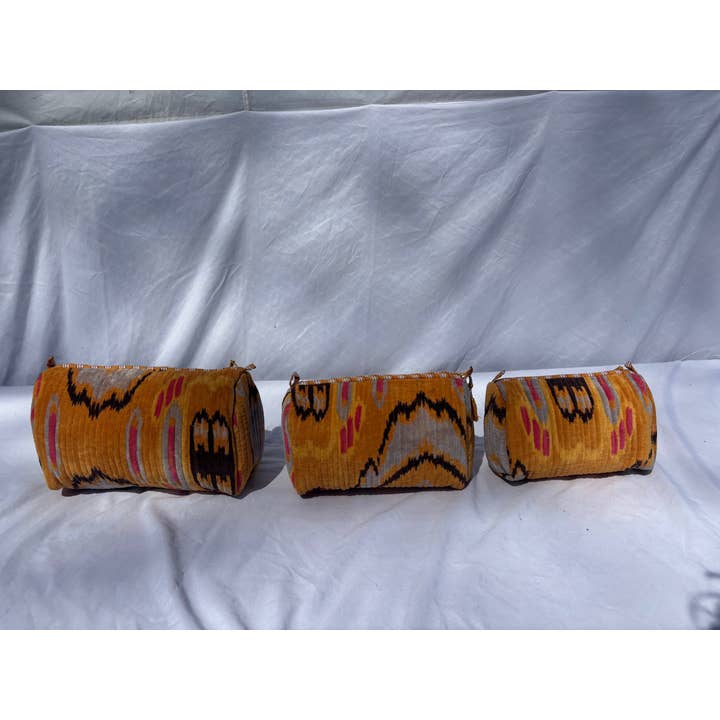 Tibet Handicrafts LLC - Wholesale Travel Set - Orange Velvet 3 Piece Travel Set9