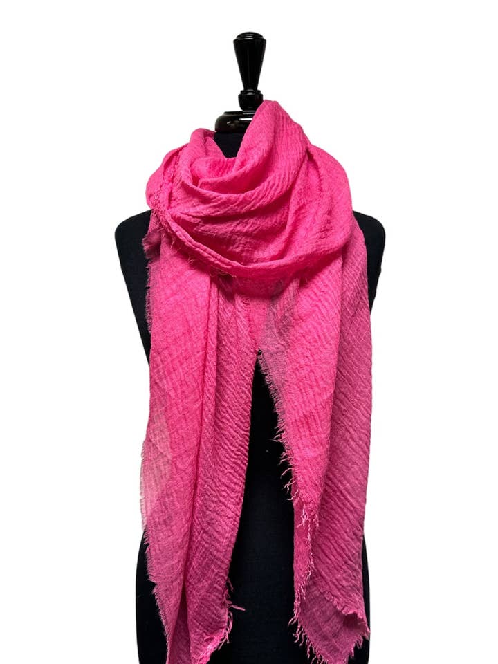 Einfarbiger leichter Schal aus Baumwollmischung mit Mullmuster für den Großhandel von Juniper Wish