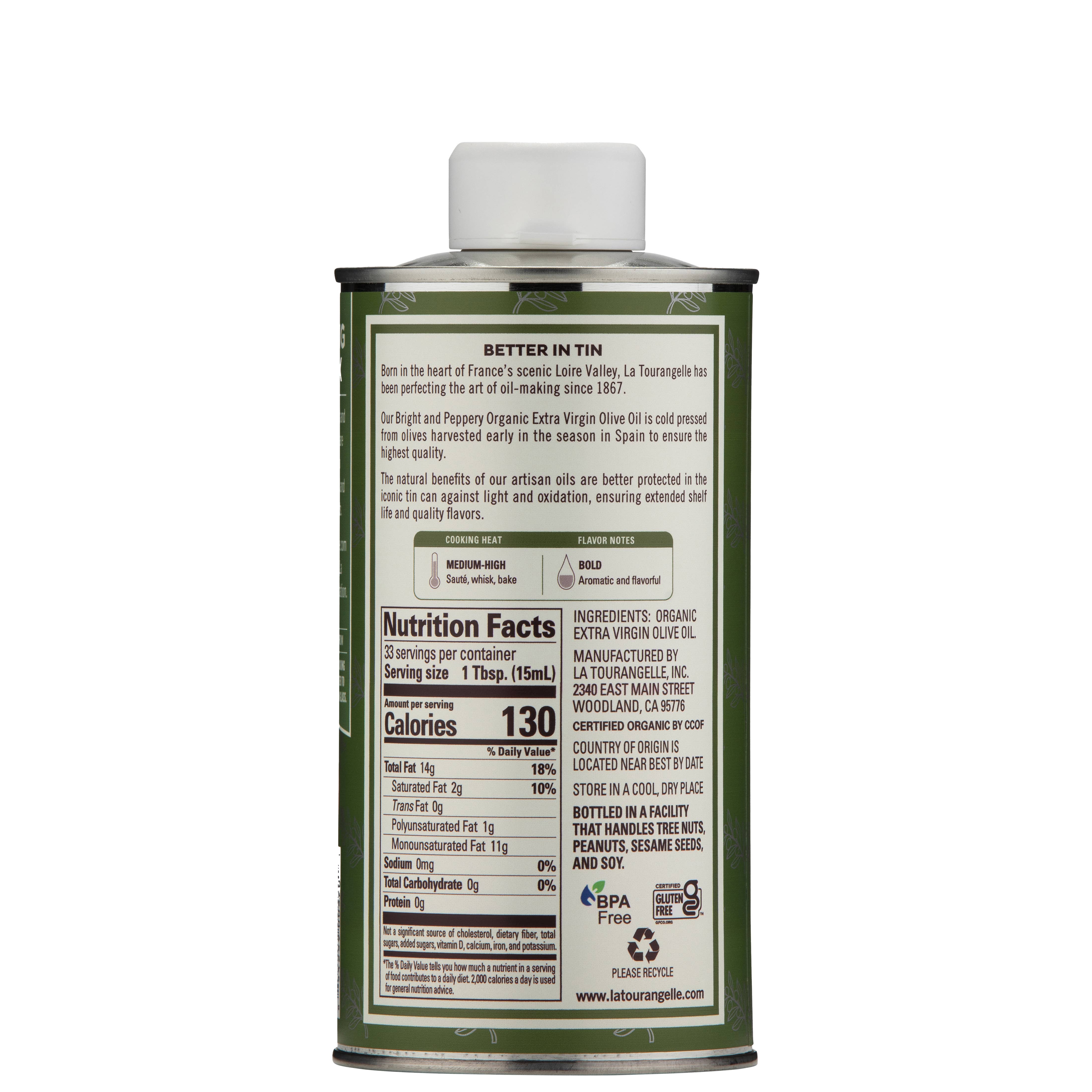 La Tourangelle - Wholesale Olive Oil - Organic Bright & Peppery Extra Virgin Olive Oil - 6 Units1