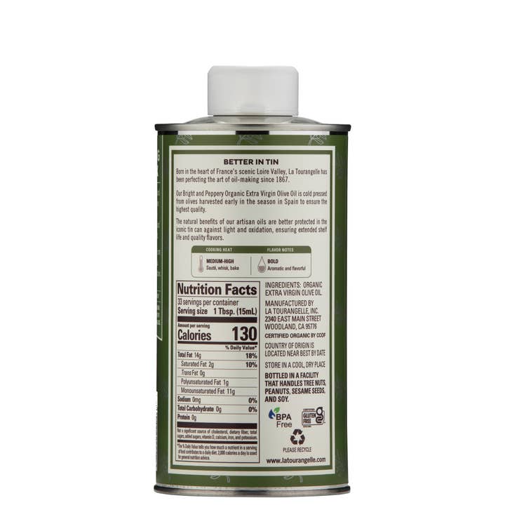 La Tourangelle - Wholesale Olive Oil - Organic Bright & Peppery Extra Virgin Olive Oil - 6 Units1
