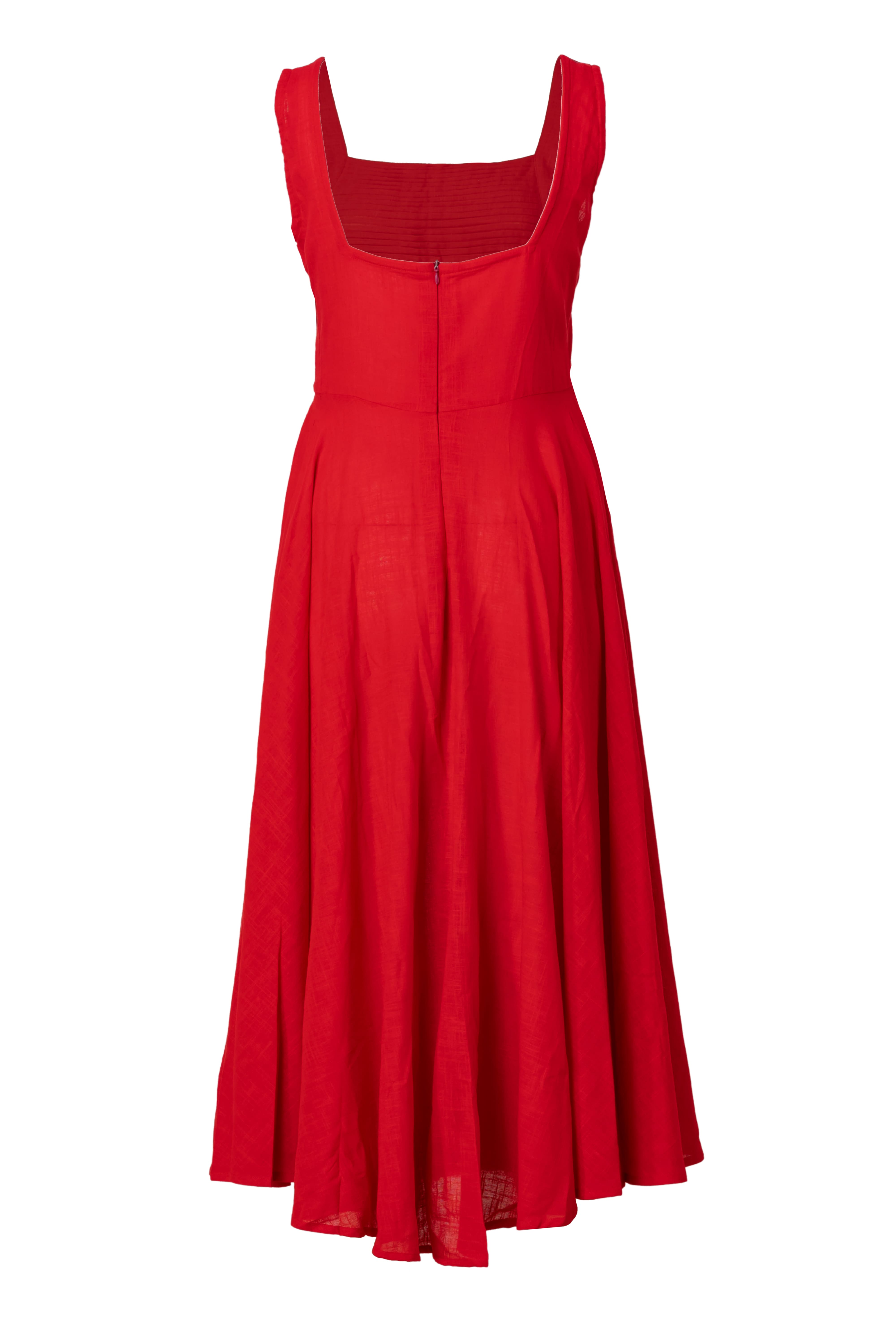 Ariastop.com corporation - Wholesale Dress - Women's - Pure Cotton Red Midi Dress for Women3