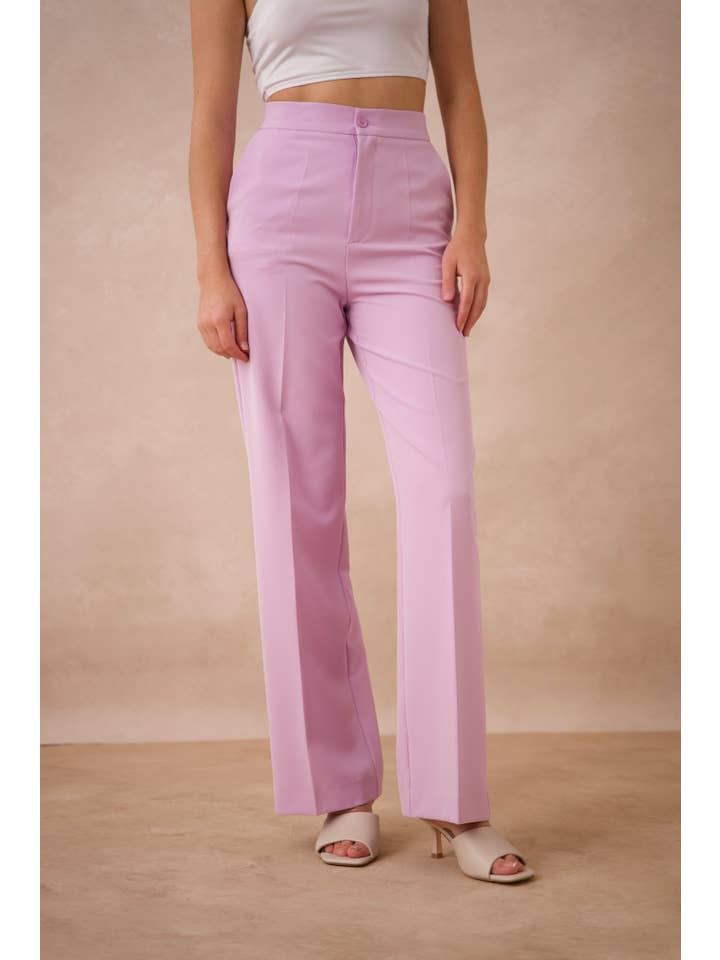 Attentif Paris – wholesale Byxor - Dam – Solid raka byxor med hög midja19