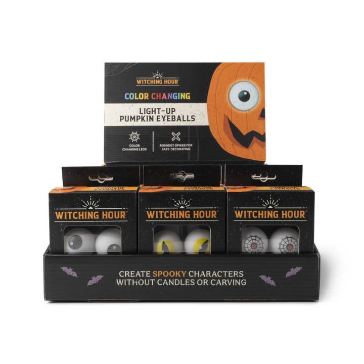 DM Merchandising - Wholesale Outdoor Ornament/Decor - Halloween Witching Hour Light-Up Pumpkin Eyeballs