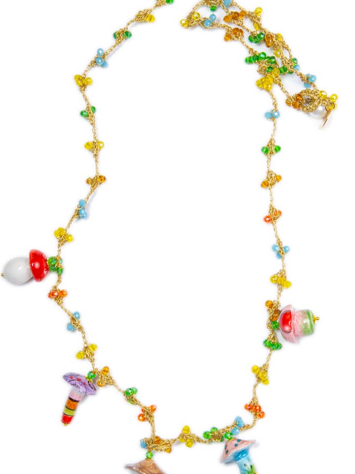 Colar longo de cerâmica Funghi por atacado de CASHFANA