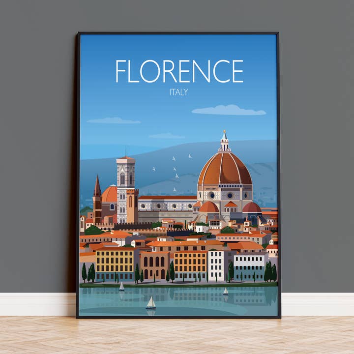 Florens reseaffisch, reseutskrift av Florens, staden Florens, Italien för wholesale av NQ Media Designs