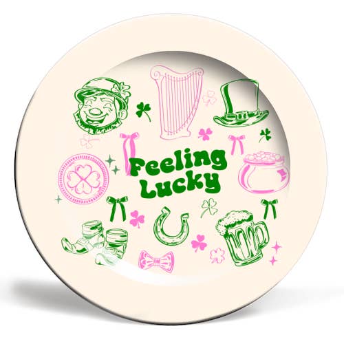 Plates 'Feeling Lucky Cute St Patrick's Day Aesthetic' for wholesale by ART WOW