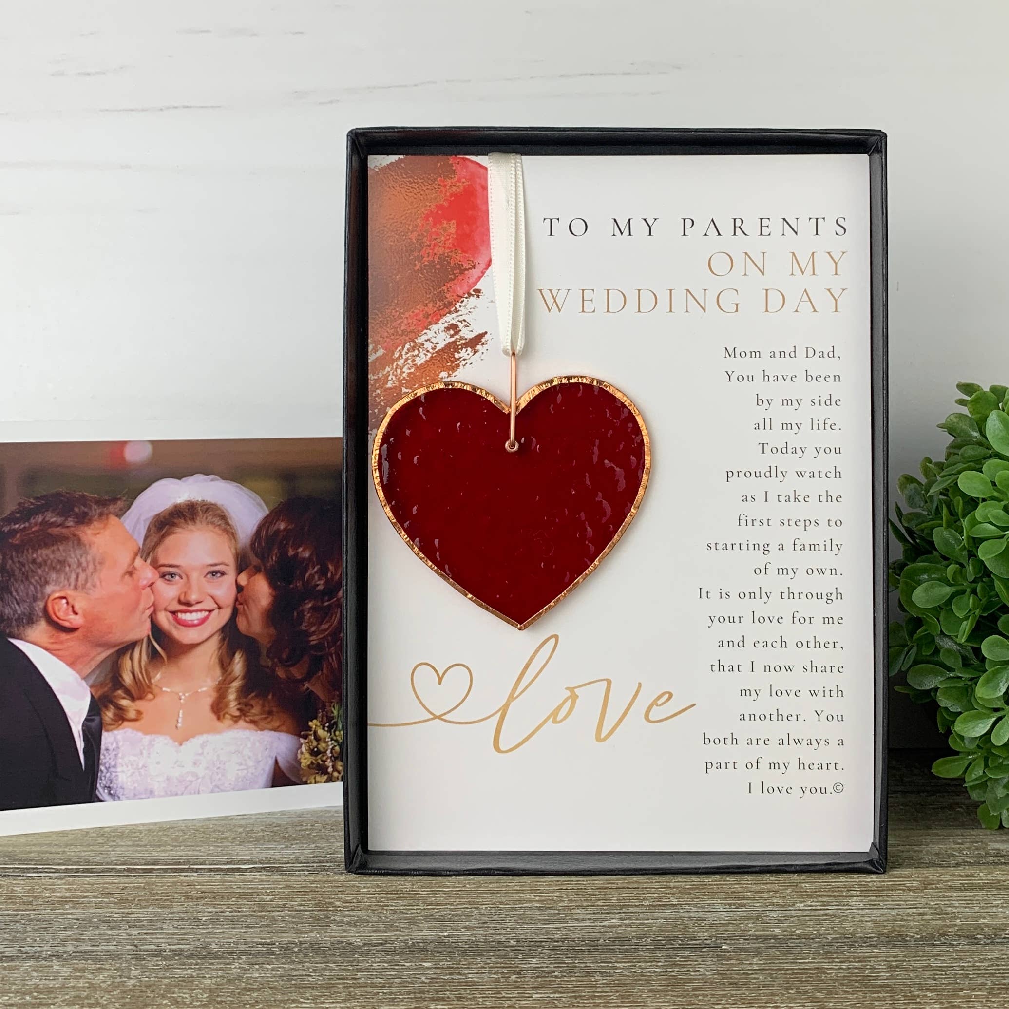 The Grandparent Gift Co. Inc. - Vente Objets de décoration - Pour les parents le jour du mariage : USA Glass Wedding Heart 77352