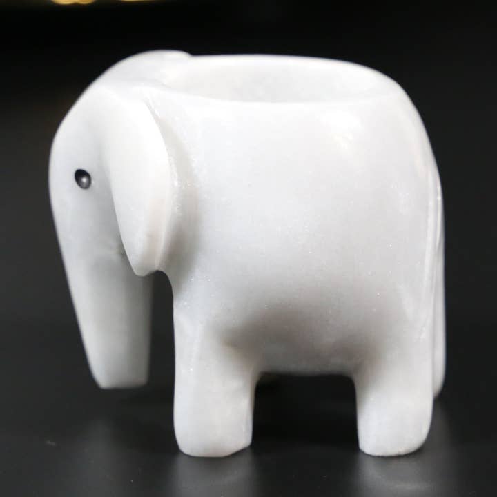 Gemstone Gifts Ltd. - Wholesale Candle Holder - White Onyx Elephant Tea Light Holder0