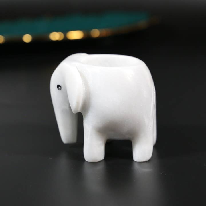 Gemstone Gifts Ltd. – Großhandel Kerzenhalter – Teelichthalter Elefant aus weißem Onyx