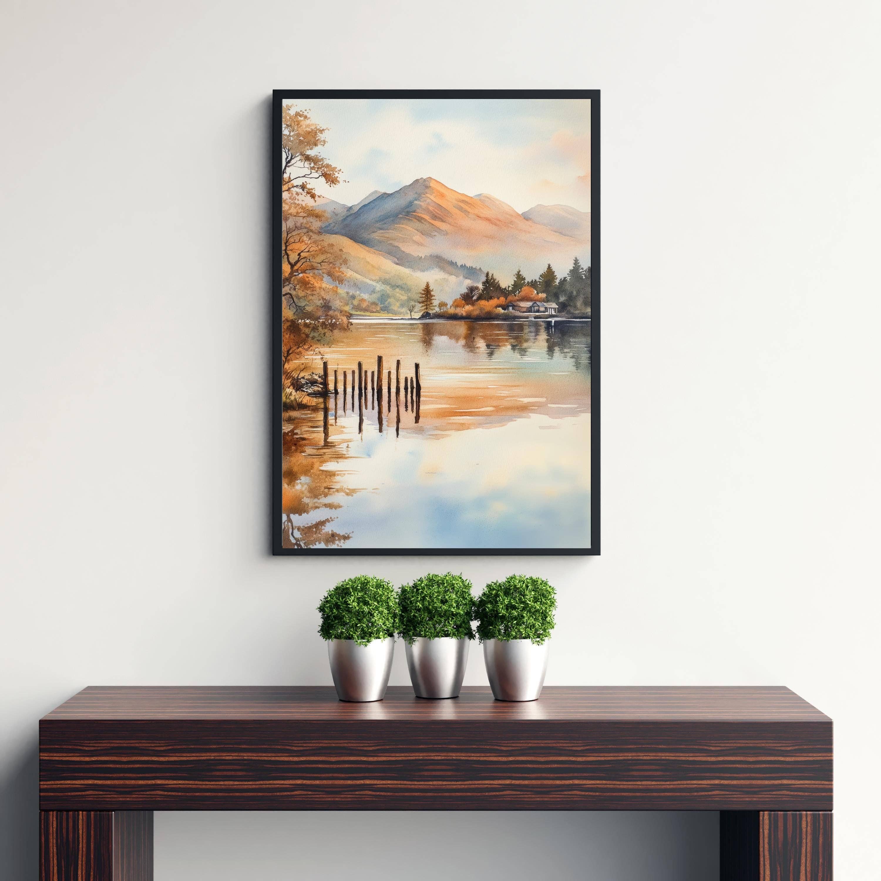 InkNPrintz – wholesale Art print – Derwentwater Lake District Watercolor Painting Lake District Landscape Art Derwentwater Poster UK Nature Art Watercolor Lake Painting Scenic8