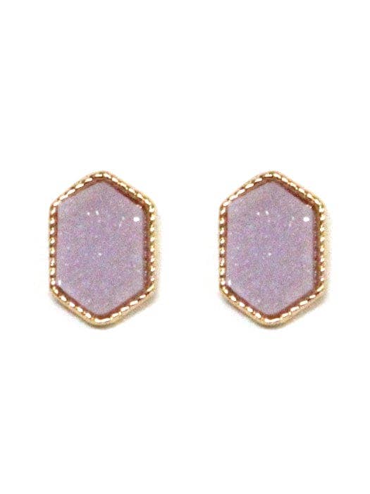 MiMi Wholesale - Wholesale Stud/Post Earrings - VE2334 Peggy Druzy Hexagon Post Earrings13