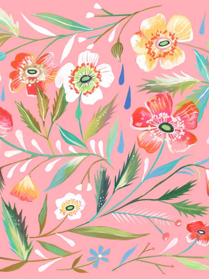 Imprimé Jardin Anémone pour la vente par Katie Daisy