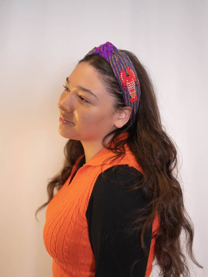Cajun Couture: Crawfish Beaded Headband for wholesale by Tatter'd Royals