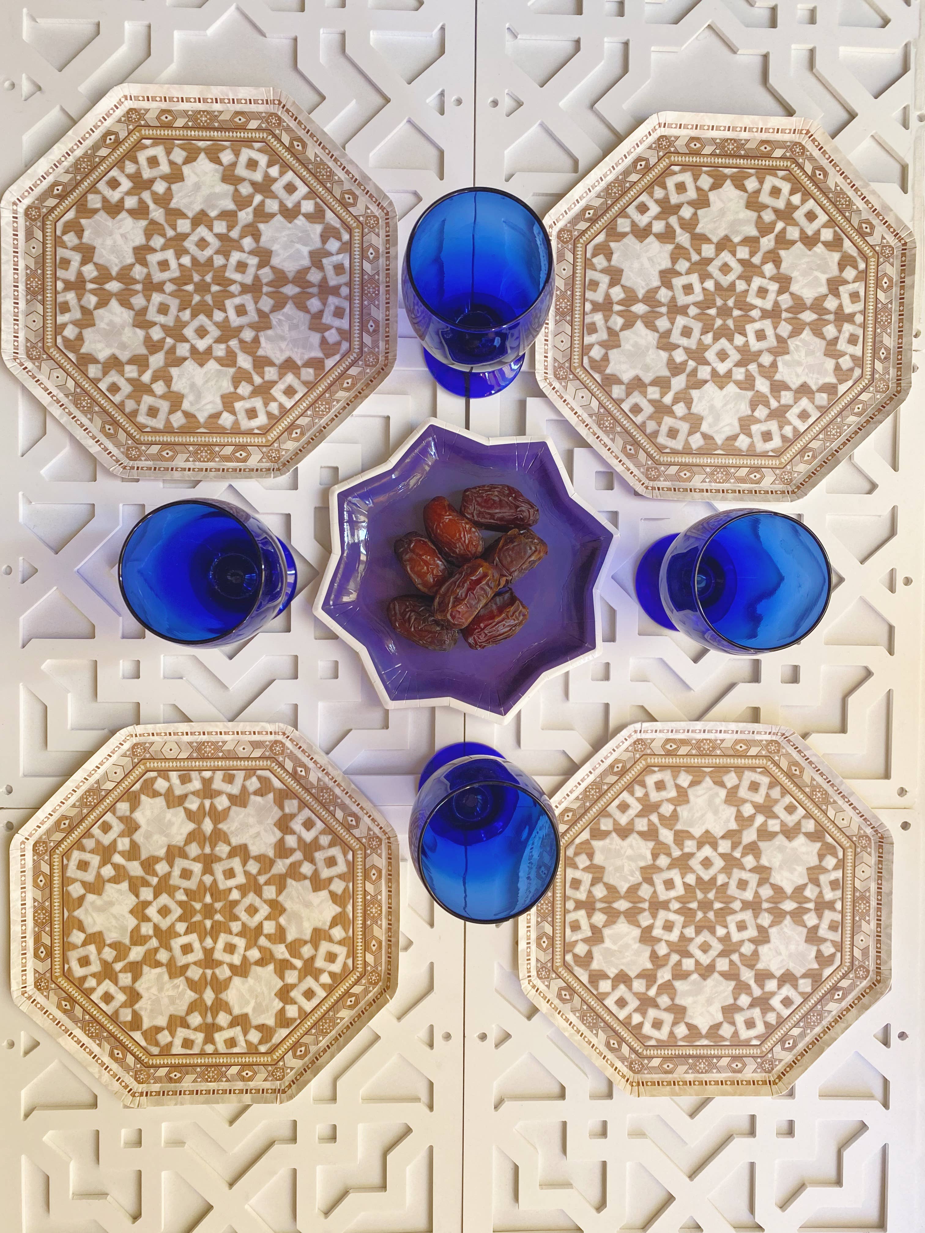 EID Creations – Engroshandel Engangstallerken – Damaskus Mor-barn-perlemor Frokosttallerken3