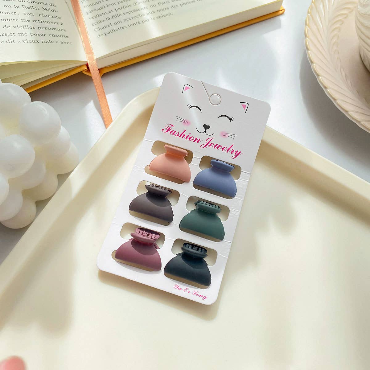 ACCITY - Wholesale Hair Clip - Women's - Set of 6 Small Claw Hair Clips, Simple & Chic_CWAHA03865