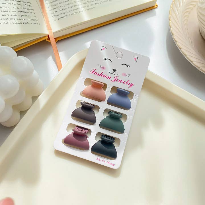 ACCITY - Wholesale Hair Clip - Women's - Set of 6 Small Claw Hair Clips, Simple & Chic_CWAHA03865