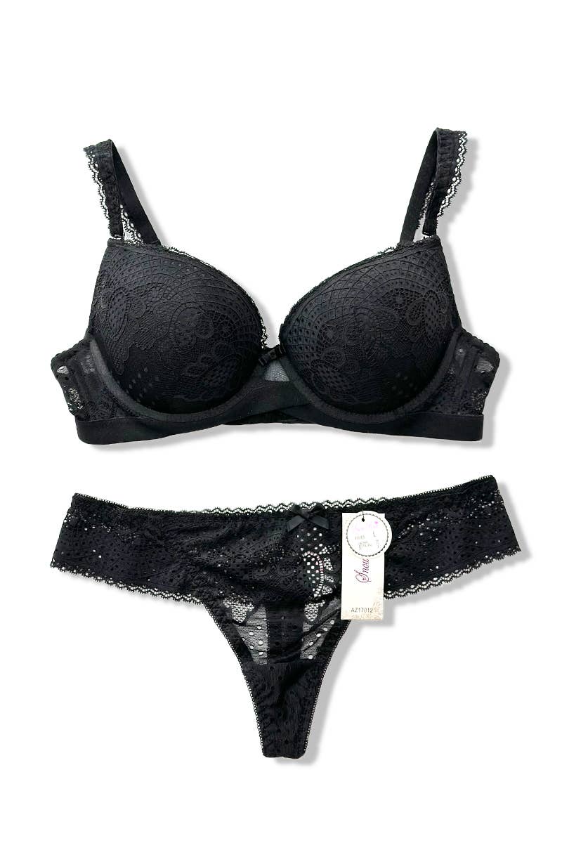 Belle Com'Elle - Vente Ensemble de lingerie – femme - Ensemble Soutien-gorge + String Bonnet B / AZ1701212