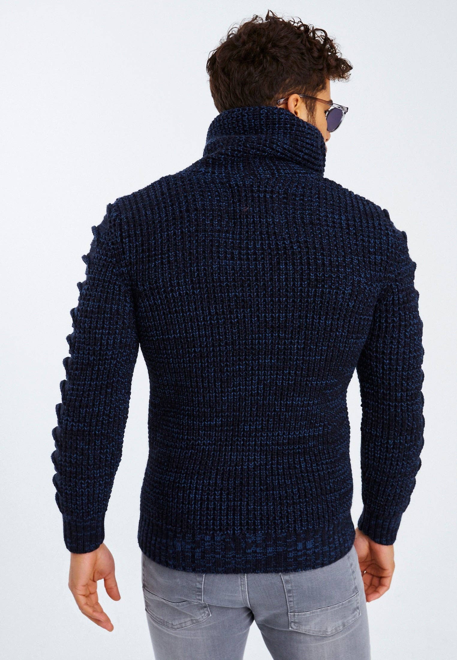 Leif Nelson GmbH - Wholesale Knit Sweater - Men's - Men's Knit Sweater Chunky Knit Shawl Collar LN-557516