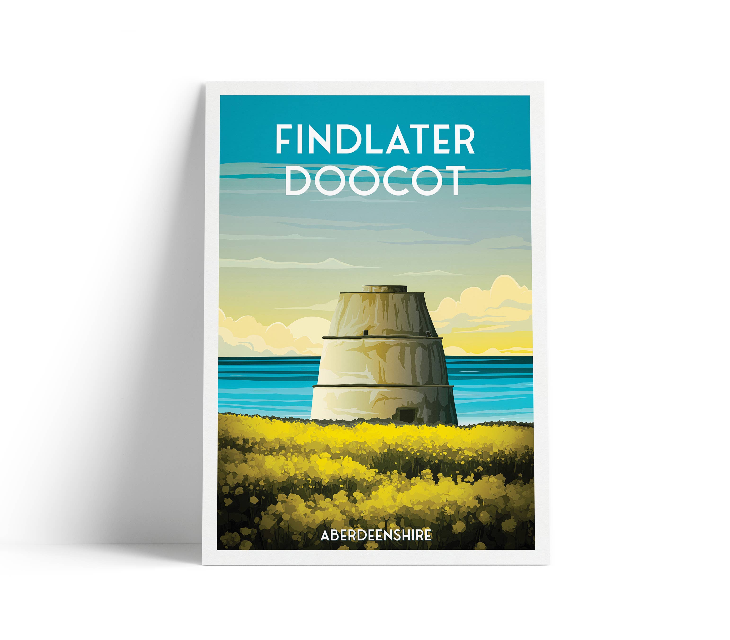 Printagonist – wholesale Poster – Findlater Doocot -  Aberdeenshire Travel Poster - Scotland0