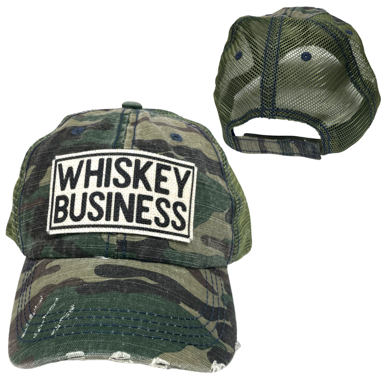 dkhandmade - Wholesale Trucker Hat - Unisex - WHISKEY BUSINESS BALL CAP | UNISEX HAT | DISTRESSED0