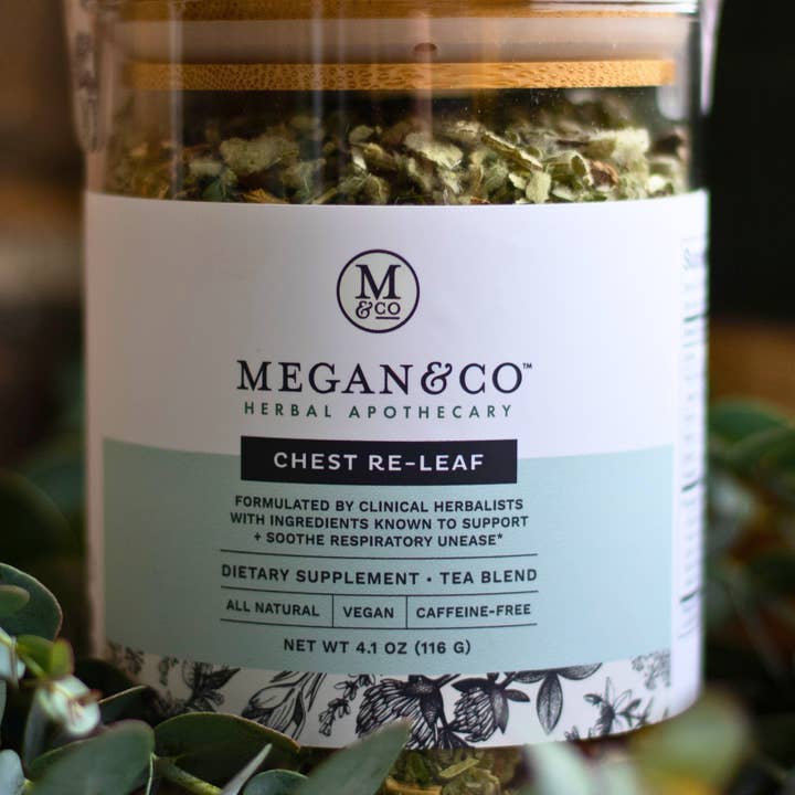 MEGAN & CO. Herbal Apothecary - Wholesale Health/Detox Tea - Chest Re-Leaf Tea Blend (116g) – Support + Soothe