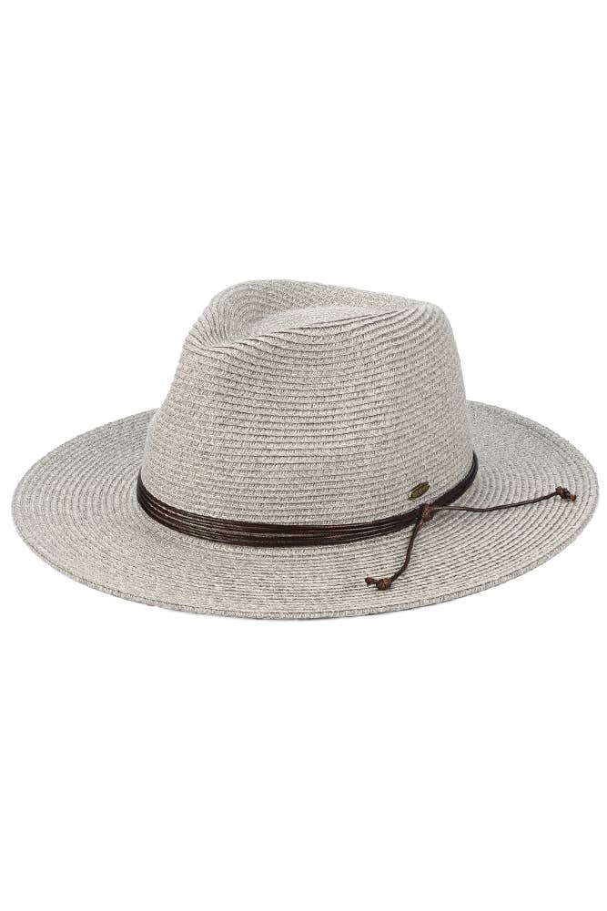 Hana - Wholesale Straw Hat - Women's - C.C String Trim Band Panama Sun Hat1