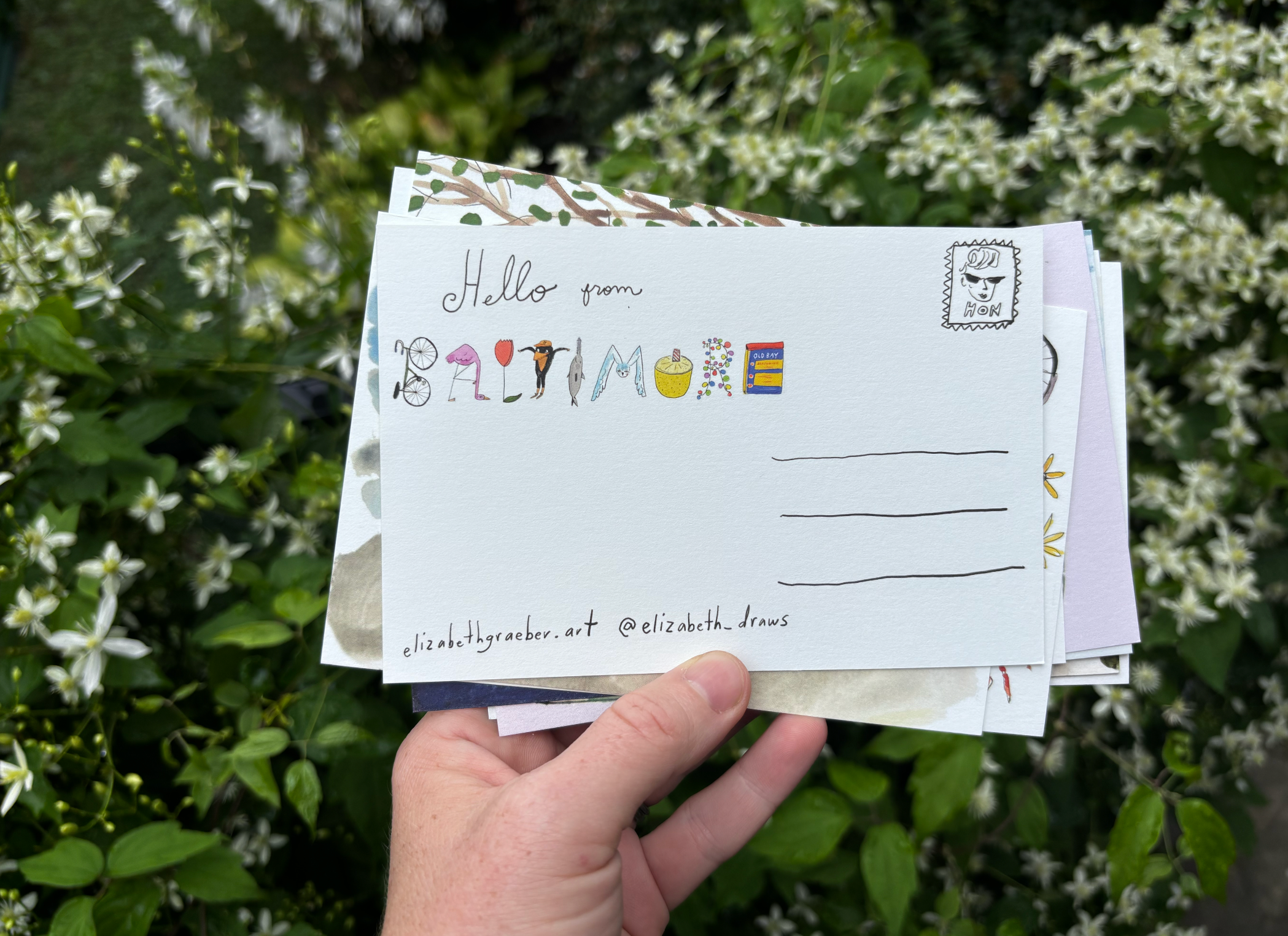 ELIZABETH GRAEBER art + illustration - Wholesale Postcard Set - Baltimore postcard pack8