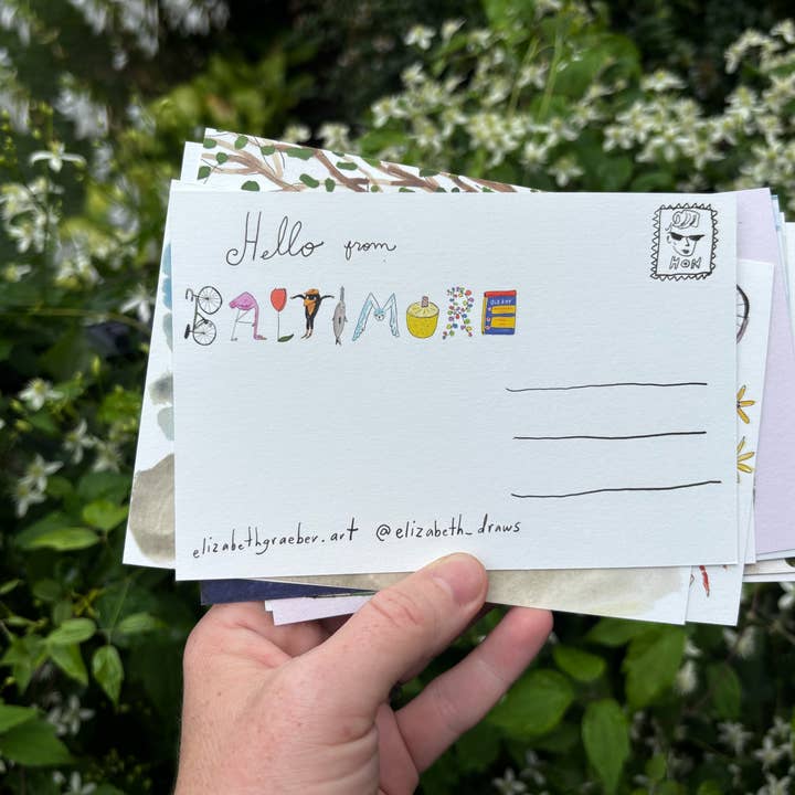 ELIZABETH GRAEBER art + illustration - Wholesale Postcard Set - Baltimore postcard pack8