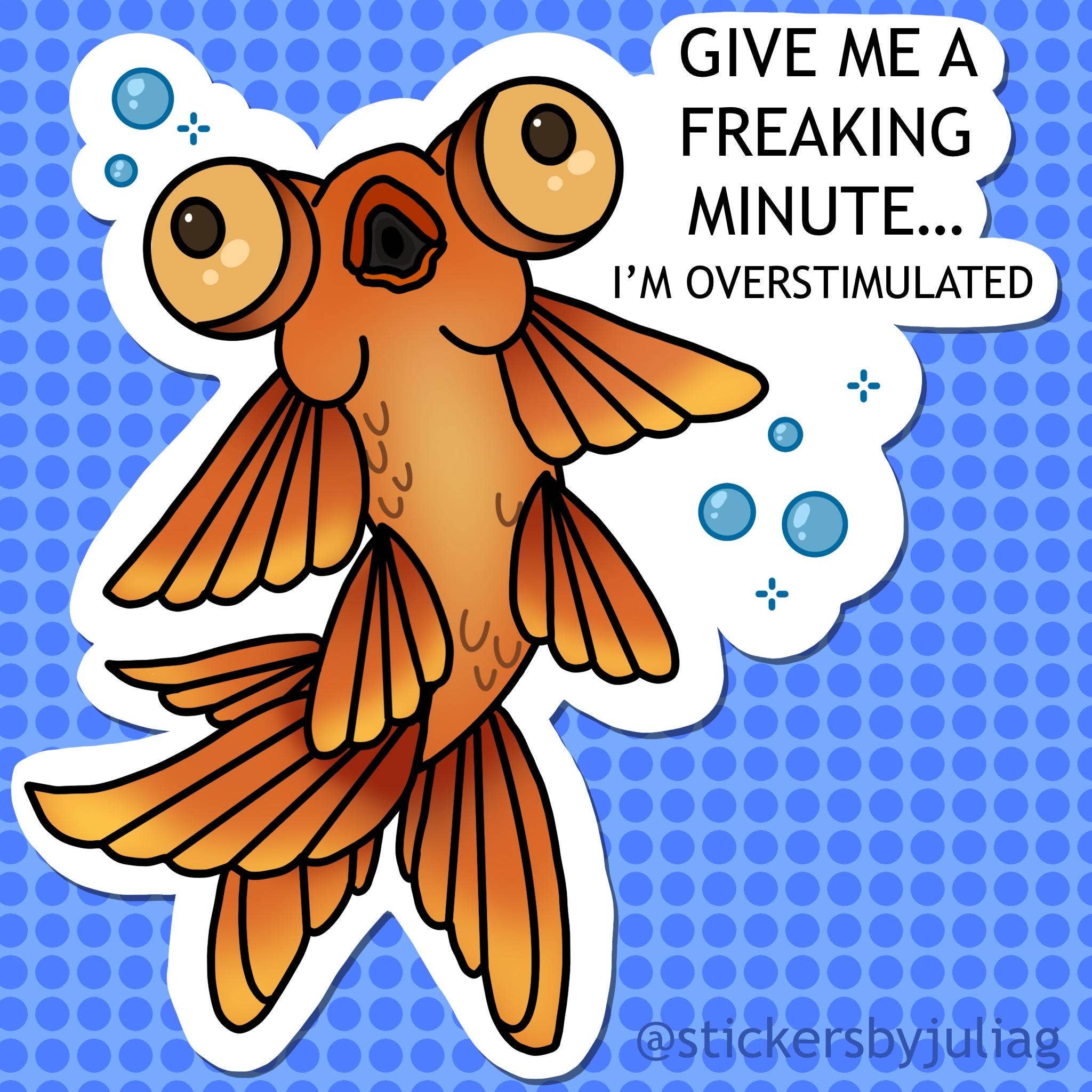 The Pleiadian Altar - Wholesale Sticker - Overstimulated Goldfish Vinyl Sticker - Neurodivergent Awareness2