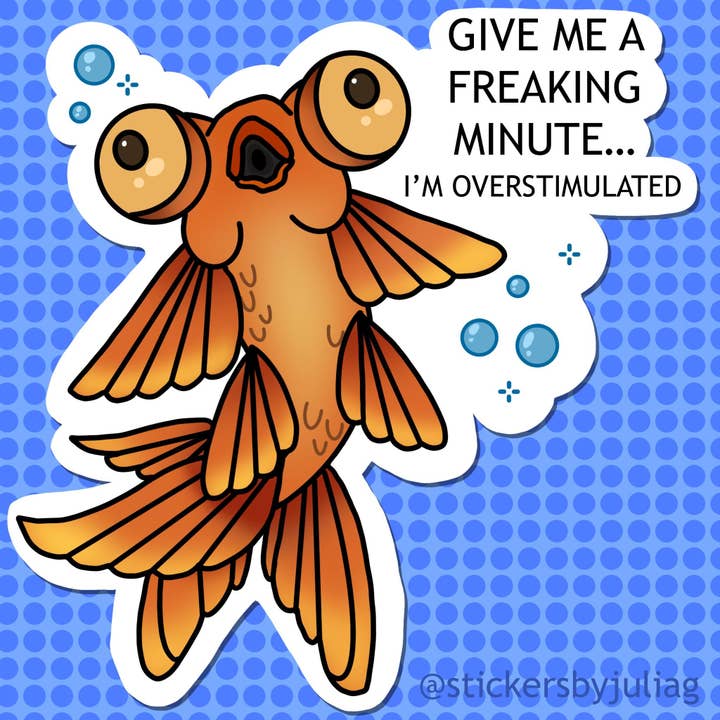 The Pleiadian Altar - Wholesale Sticker - Overstimulated Goldfish Vinyl Sticker - Neurodivergent Awareness2