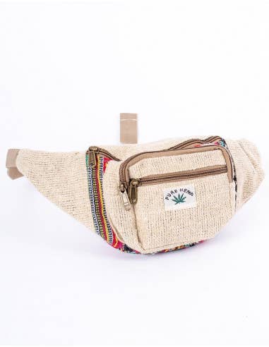 Natural Hemp+color fanny pack for wholesale on Faire1
