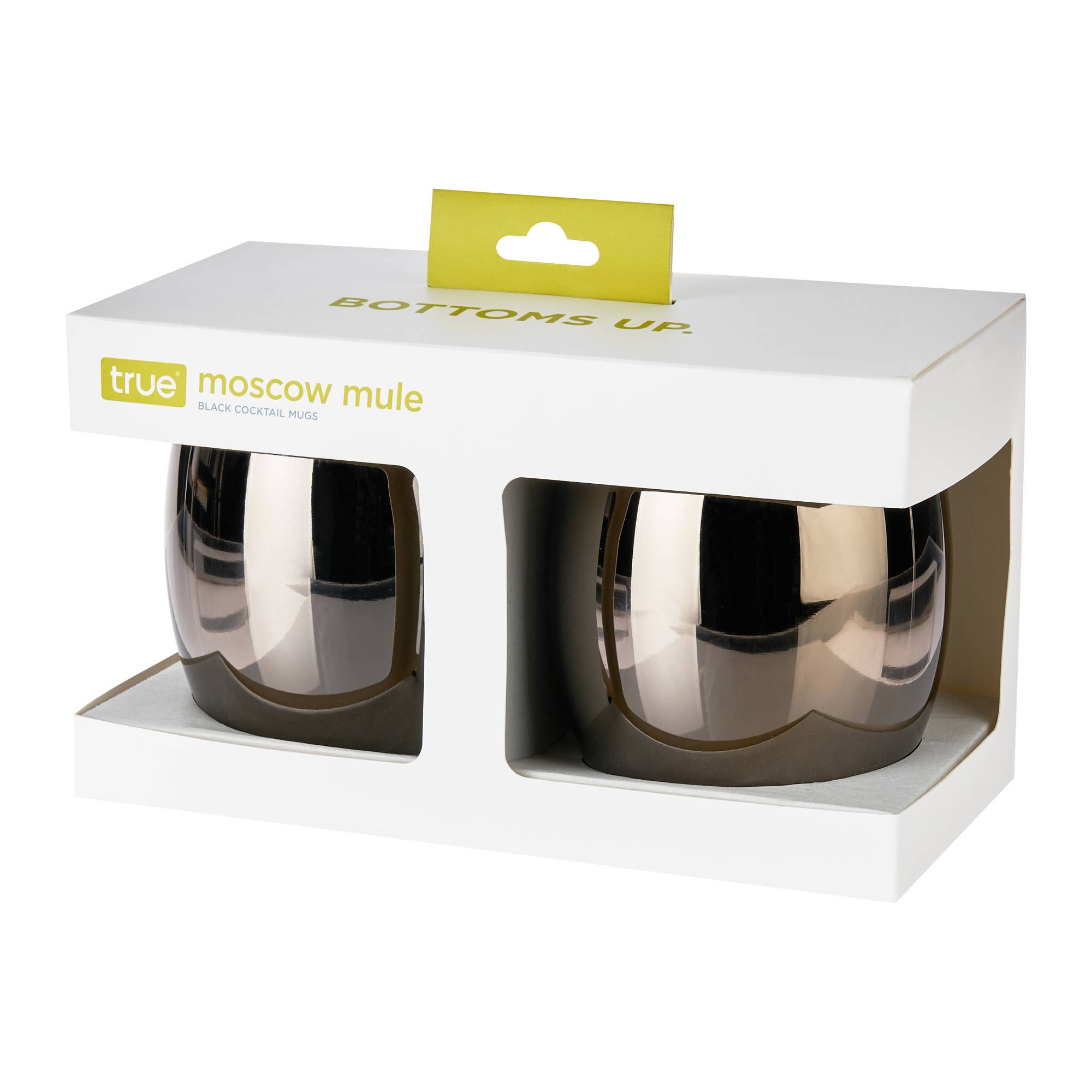 TRUE - Wholesale Cocktail/Liquor Glass - Black Plated Moscow Mule Mugs with Gold Handles Set of 21