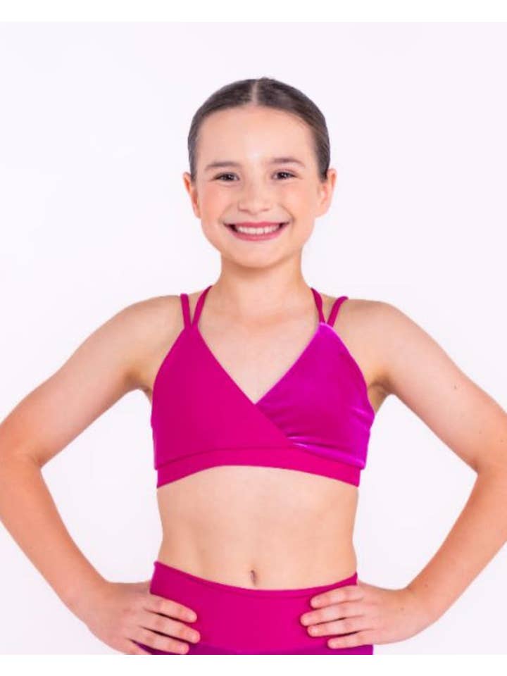 Pink Lemon Dancewear - Wholesale Athletic shorts – Kids - Glow Splice Velvet Dance Shorts1