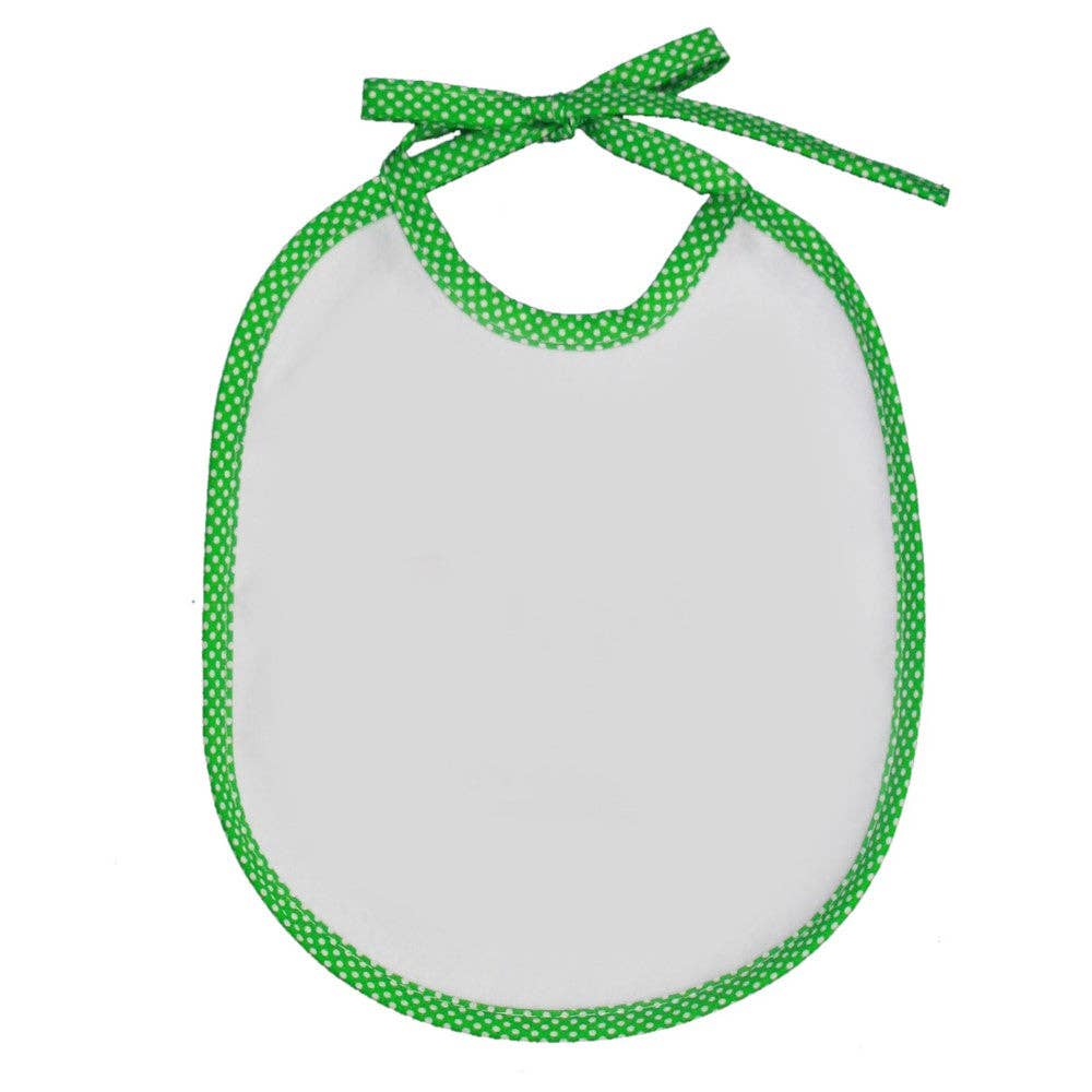 Almatex srl - Wholesale Slabbetje - Baby - Slabbetje VOOR SUBLIMATIE afm. 20x24 met linten en stippen biaisband7