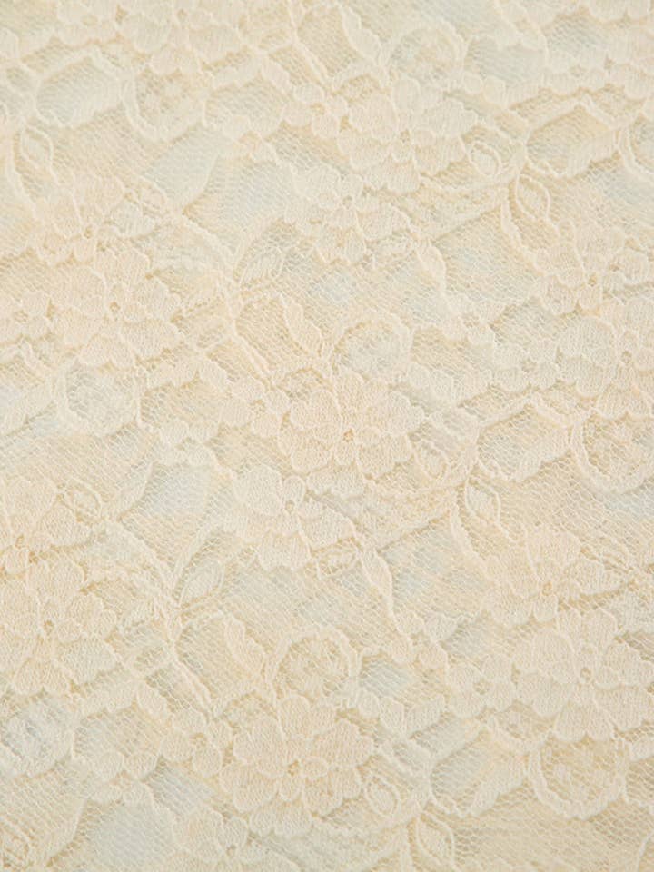 BEIGE Sheer Lace Flare Maxi Skirt for wholesale on Faire5