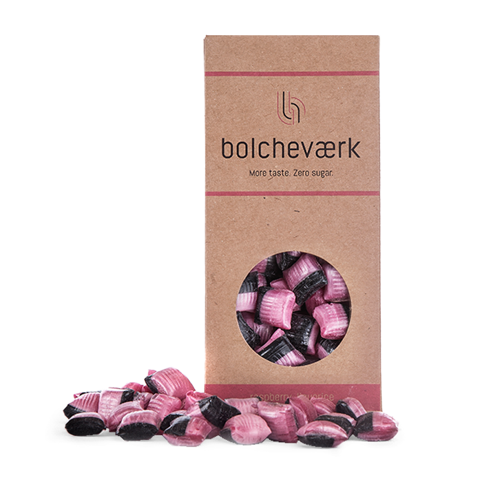 Bolchevaerk - Wholesale Lollipop - Raspberry & Licorice (Sugar Free)1