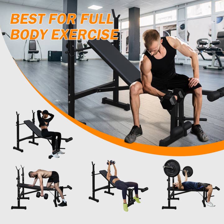 Olympic Weight Bench with Squat Rack – Full-Body Home Gym for wholesale by 39F Inc.