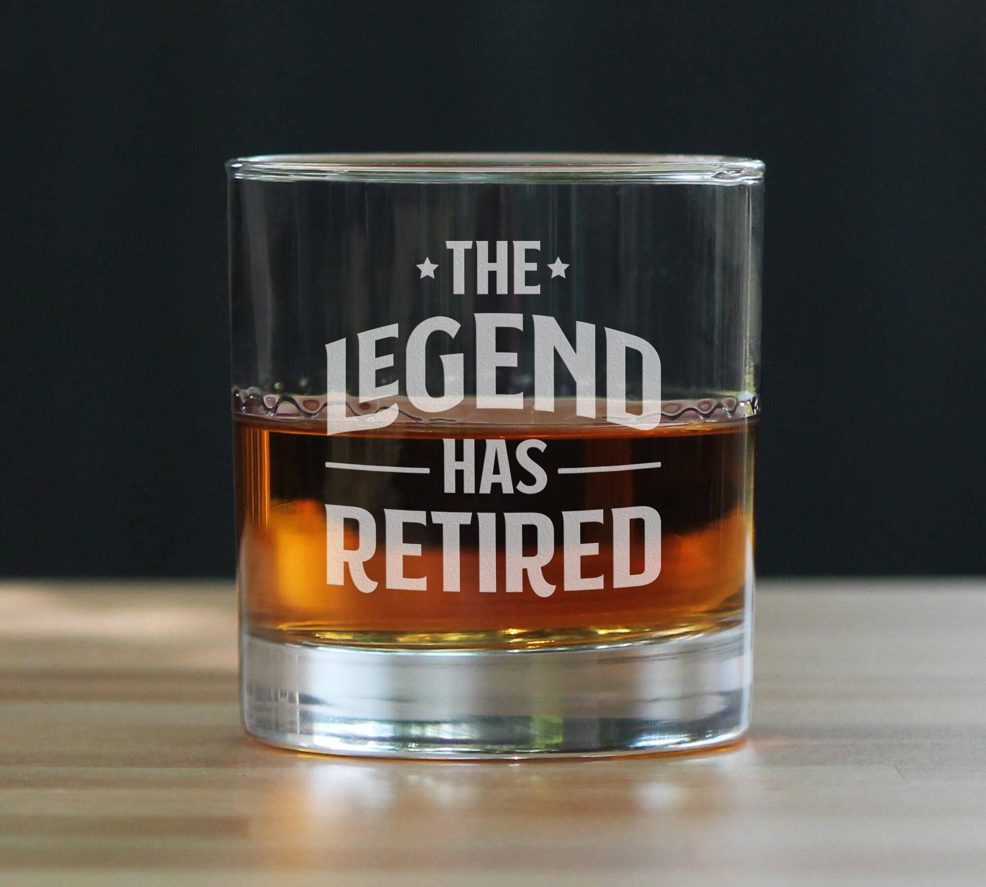 bevvee - Wholesale Cocktail/Liquor Glass - Legend Has Retired Whiskey Rocks Glass - Retirement Gifts4