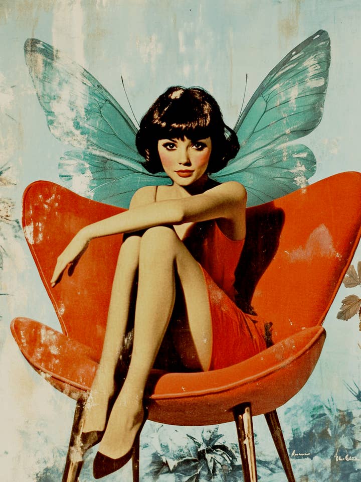 Fairy in Chair - Fairies Wall Art Prints – 8″x10″ Artwork for 11″x14″ Frame for wholesale by Mowbi