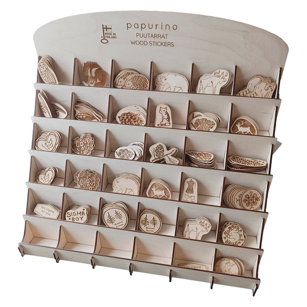 Papurino - Wholesale Sticker - Wood sticker cat1