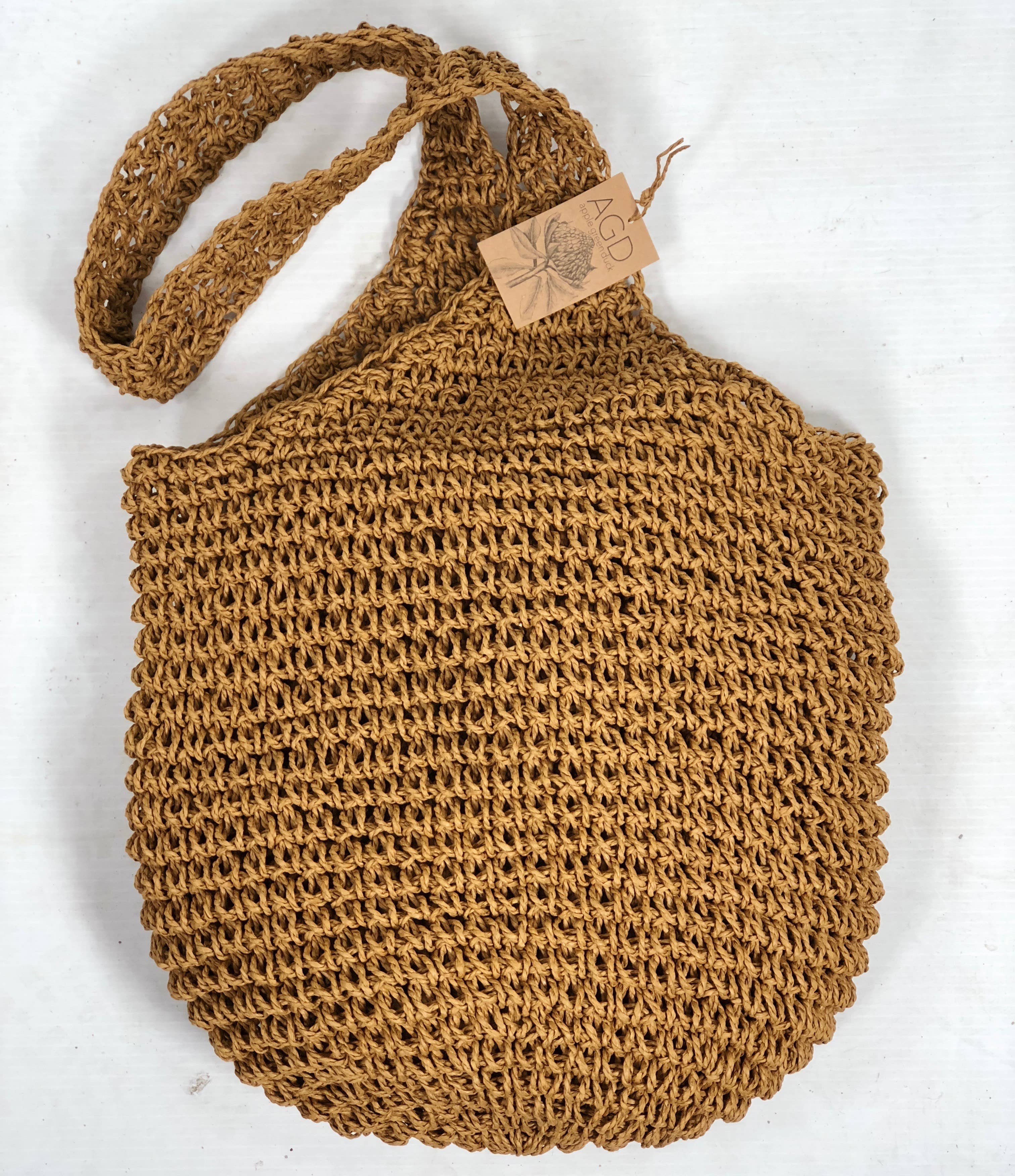 Apple Green Duck - Vendita all'ingrosso Tracolla - Donna - Borsa a tracolla in spago di carta spesso lavorata a mano0