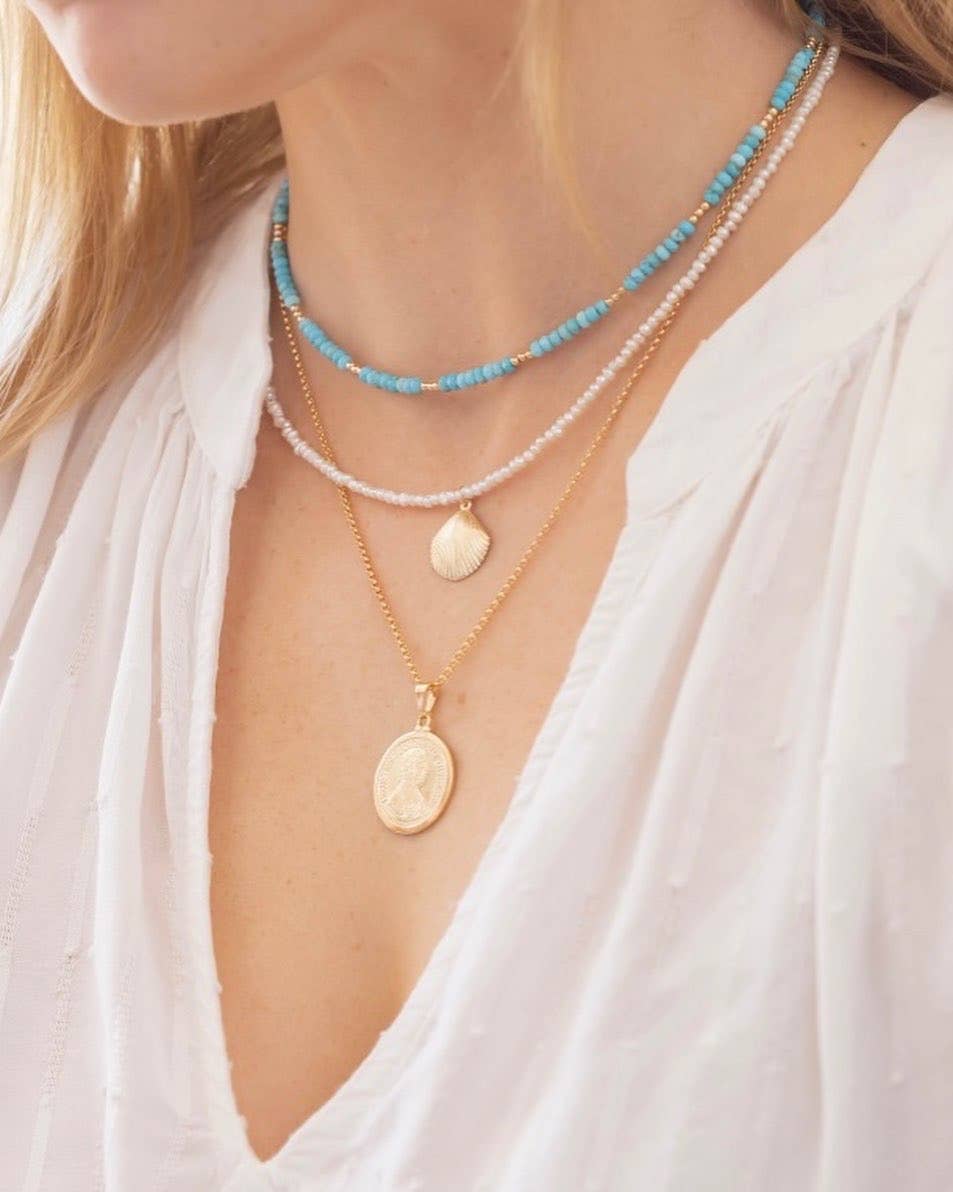 True by Kristy Jewelry - Wholesale Beaded/Pearl Necklace - Free Spirit Turquoise Beaded Necklace Gold Filled4